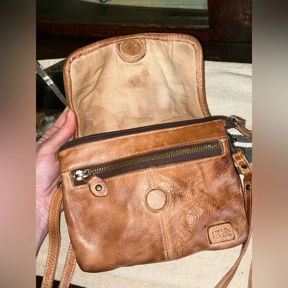 NWOT Bed Stu Leather Ziggy Clutch Crossbody Belt Bag Tan Rustic Retail $165 - Picture 14 of 16